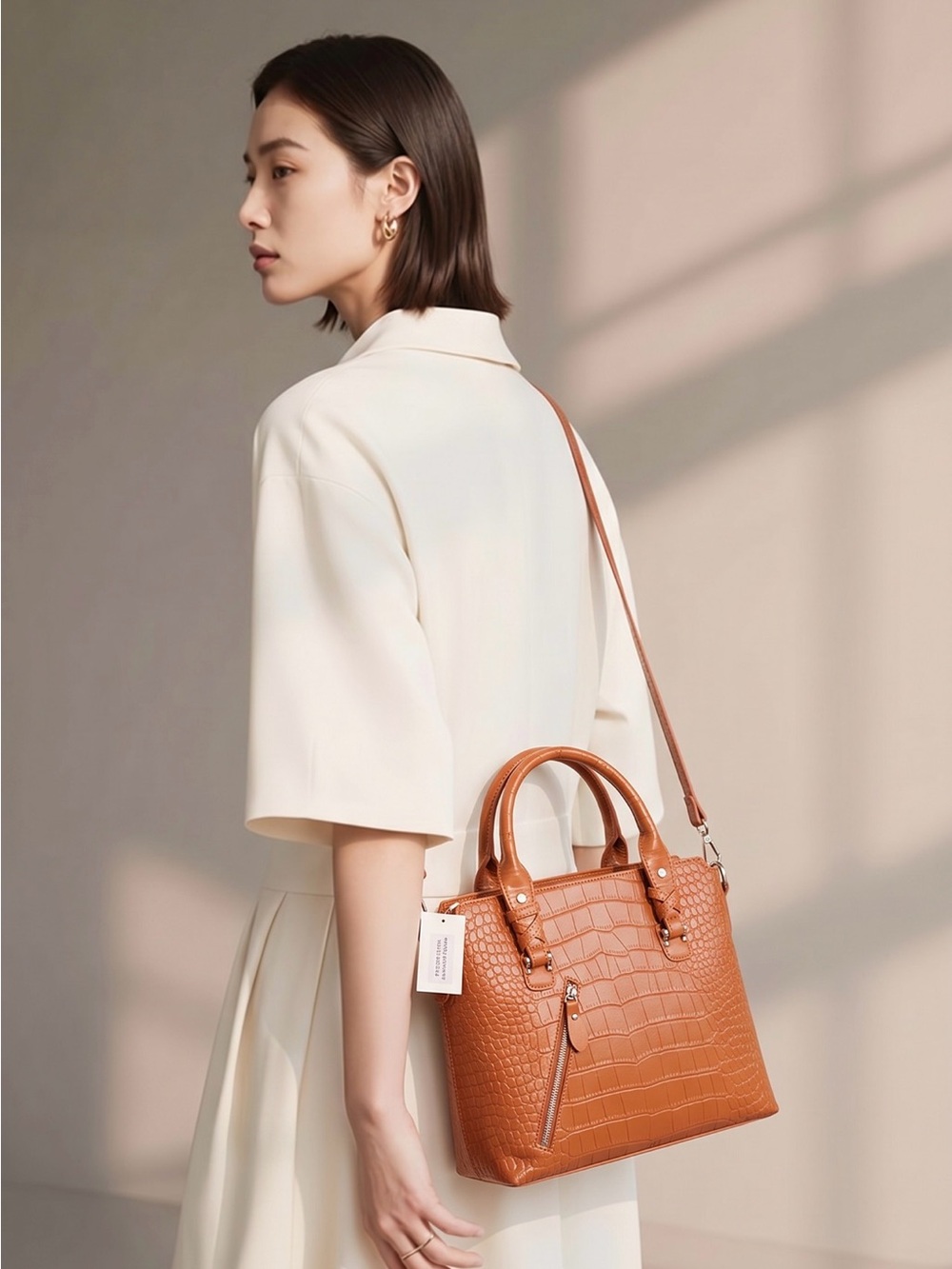 LA Marey Genuine Leather Tote